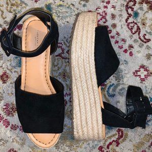 A&E Black Espadrille Sandals